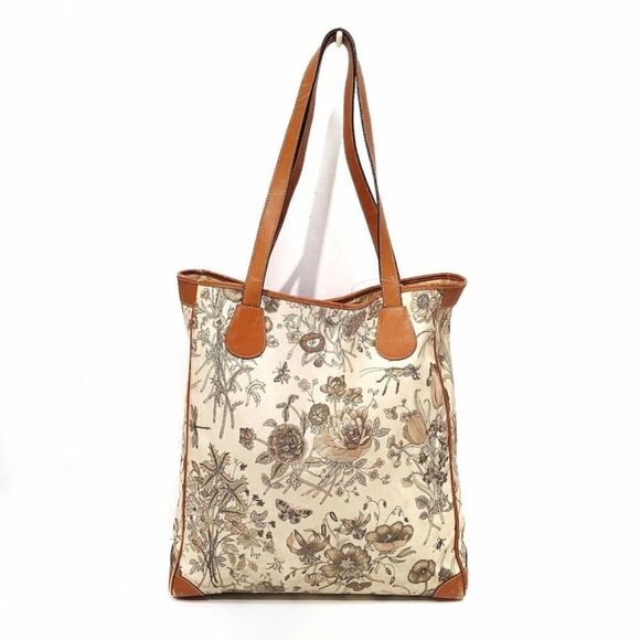 Gucci Floral Tan and Brown Tote Bag - Picture 3 of 16